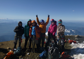 Kids on mountaintop