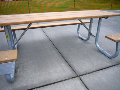 Picnic table accessible to wheelchair